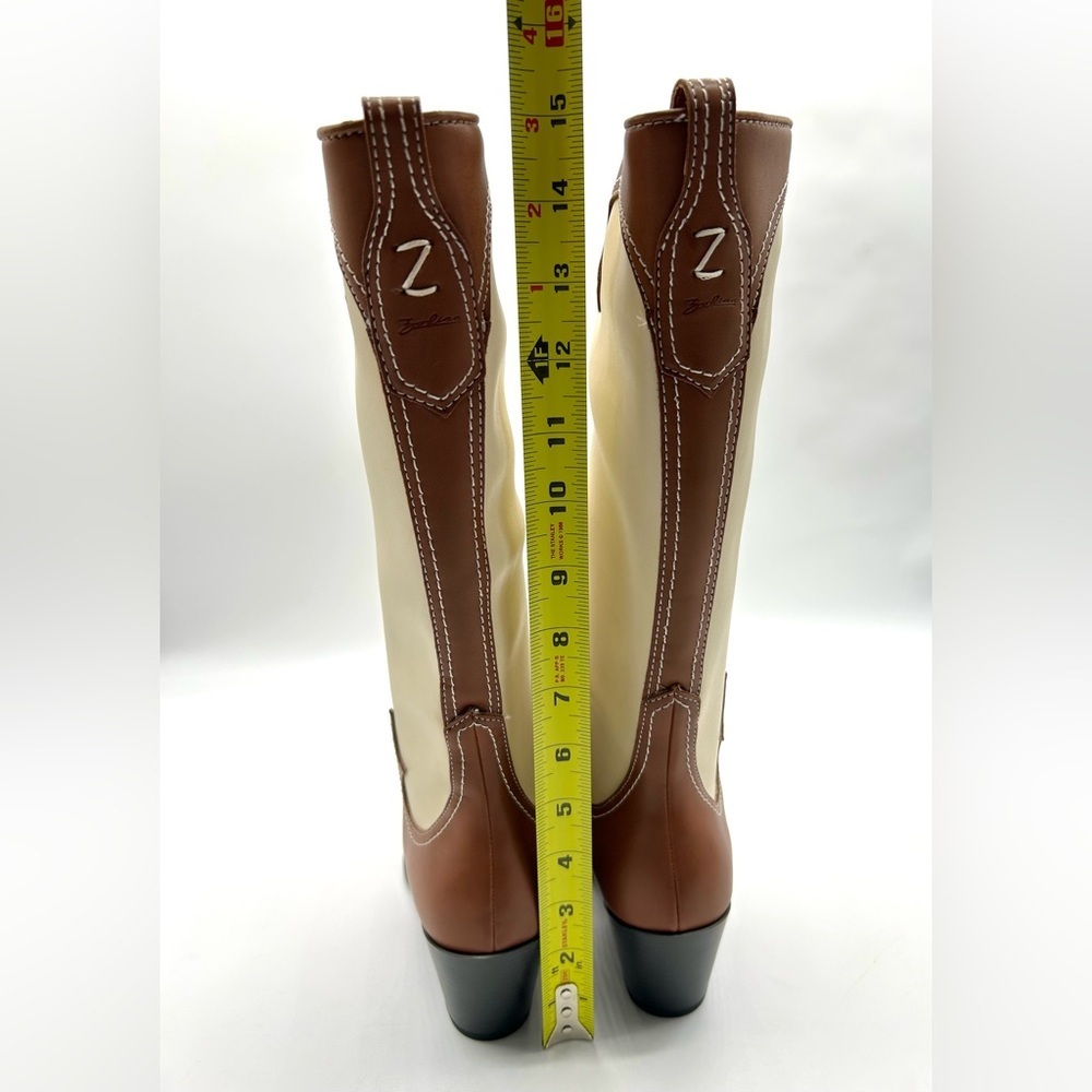 Zodiac Dawson Brown & Cream Vegan Tall Boots – Classic Western Beauty, Size 6M - Picture 7 of 13
